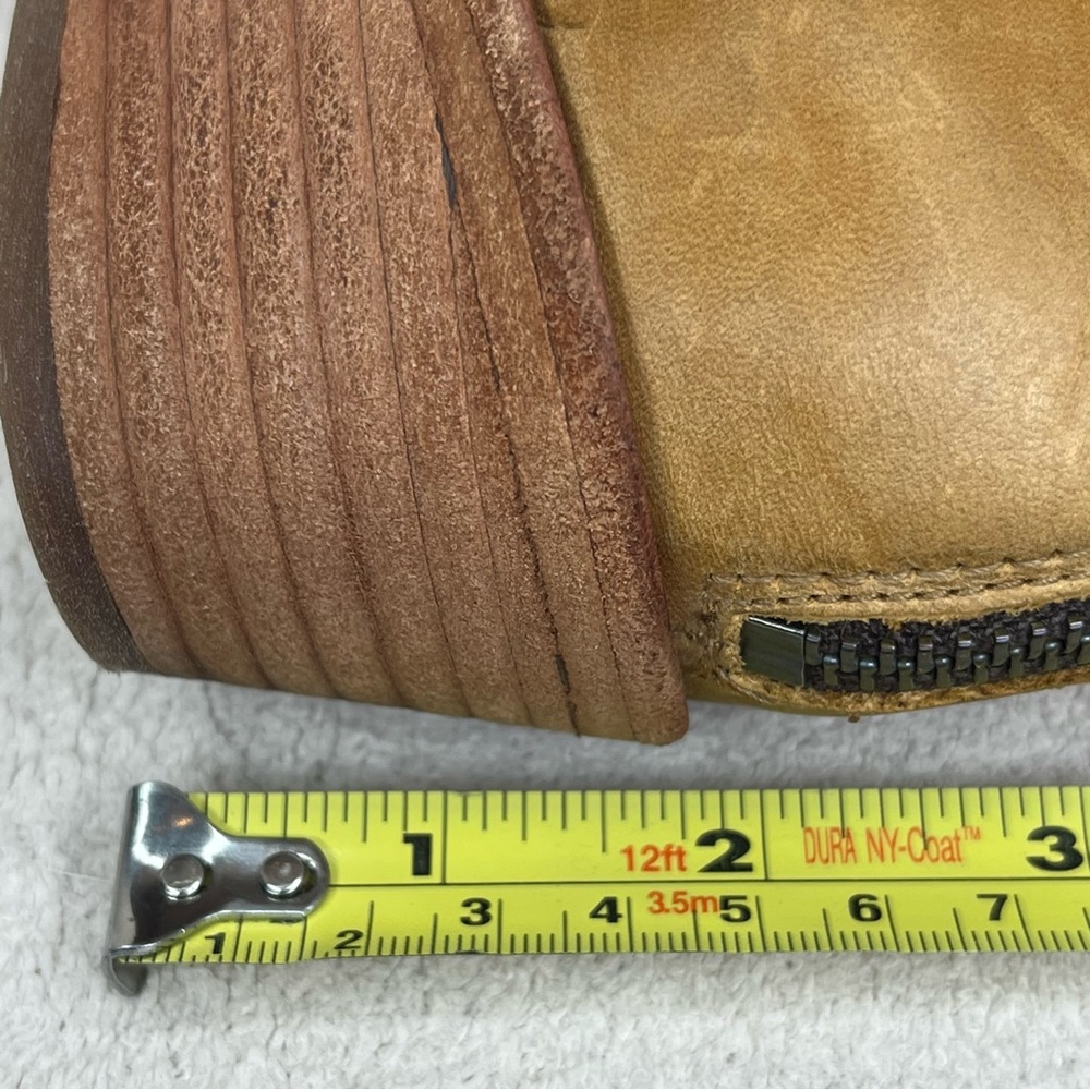 Frye Ray Huarache Woven Leather Ankle Booties Shoes-Womens 10-Tan/Brown-Designer - Picture 14 of 14
